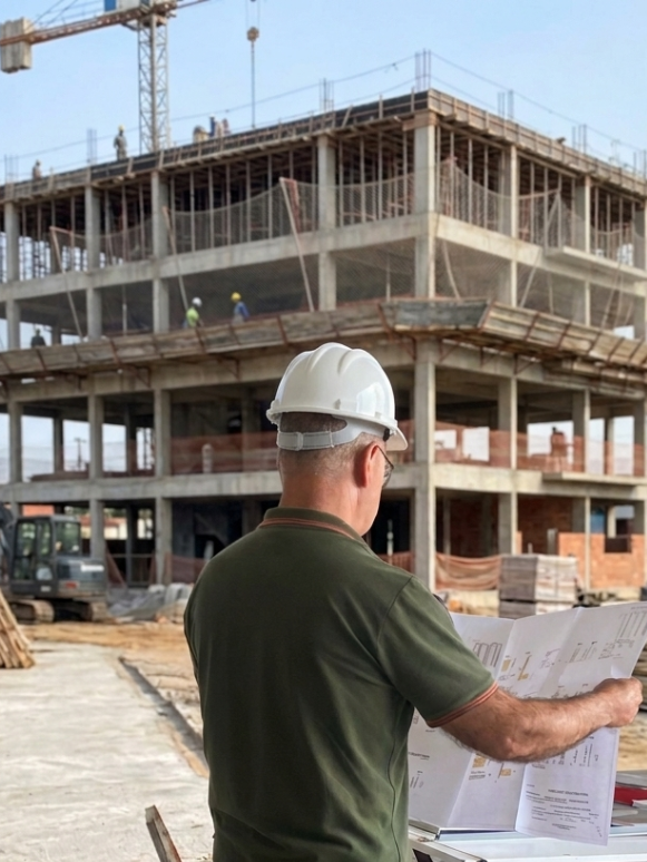 Engenheiro Ezequiel Szczygiel em obra